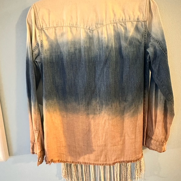 Free People Tie Dye Jean Button Down - Picture 3 of 3